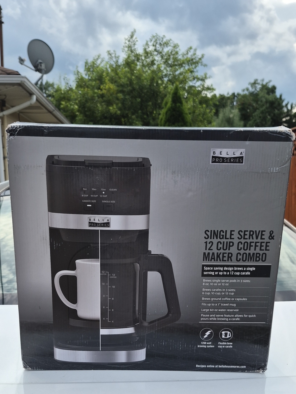 Black Single Serve & 12-Cup Coffee Maker Combo New